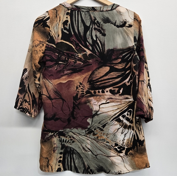 Reitmans womens 3/4 sleeve shirt abstract pattern - Picture 6 of 7